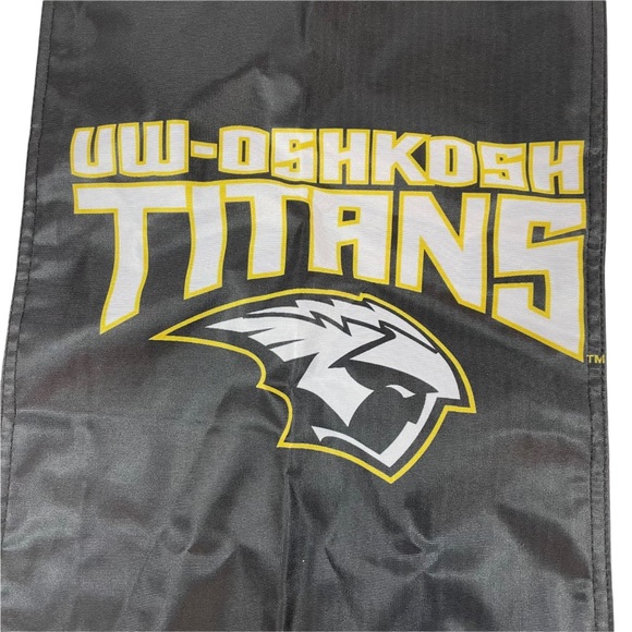 UWO Titans University Flag of Oshkosh Wisconsin University College Black Yellow - Picture 2 of 4
